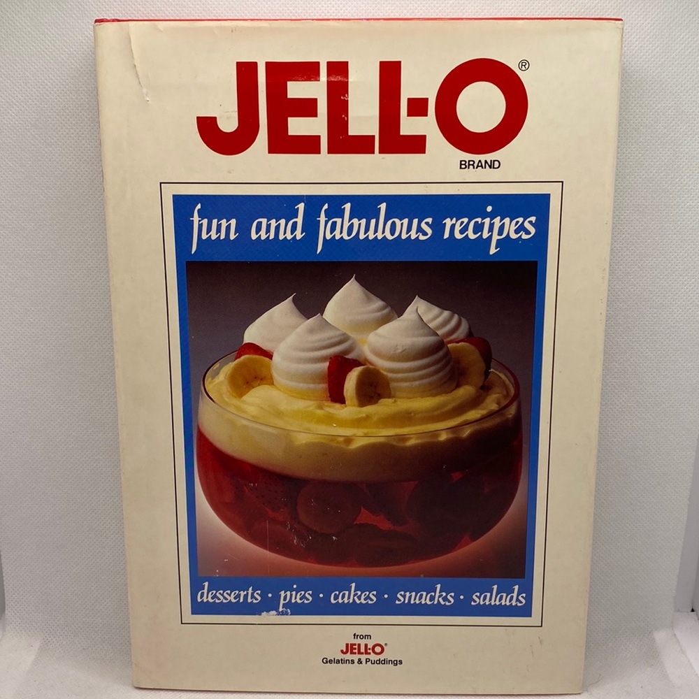Jell-O Brand Fun and Fabulous Recipes Cookbook Hardcover 1988 Desserts Pies Cake